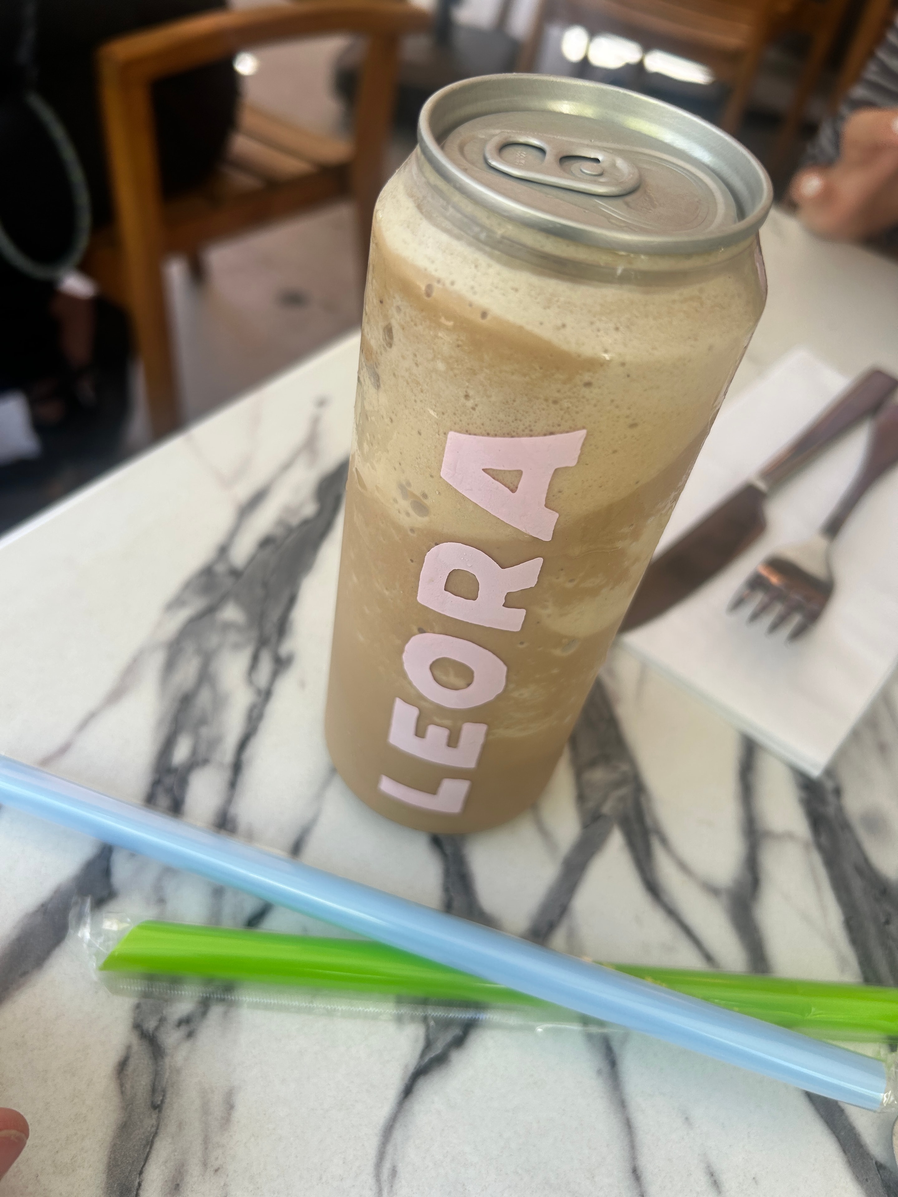 The Leora frozen coffee, a perfect order on a warm Beverly Hills afternoon.